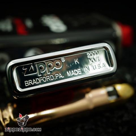 ZIPPO CỔ BẢN CHROME IN GANTS SX NĂM 2000