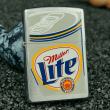zippo cổ hãng bia miller -  bạc xước miller lite