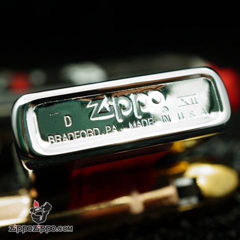 ZIPPO CỔ MẠ CHROME IN CẶP XÚC XẮC SẢN XUẤT NĂM 1996