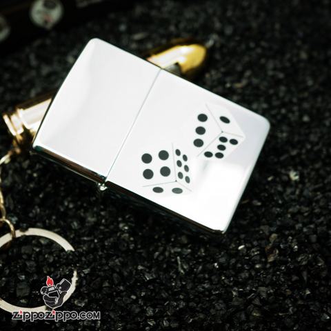 ZIPPO CỔ MẠ CHROME IN CẶP XÚC XẮC SẢN XUẤT NĂM 1996