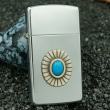 zippo cổ mini đính đá ngọc lam sản xuất năm 2001