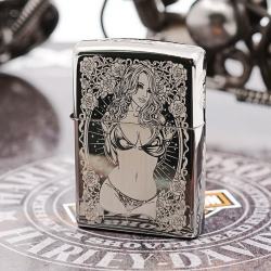 Zippo đen bóng cô gái gợi cảm - Mã SP: ZPC1693