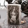 Zippo 121FB Bạc Cổ Khắc Hình Cô Gái Sexy