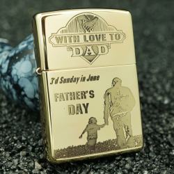 zippo đồng nguyên chất khắc cha con bản giới hạn - Mã SP: ZPC2091