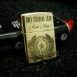 Zippo đồng nguyên chất khắc sâu bộ công an kính tặng bản armor