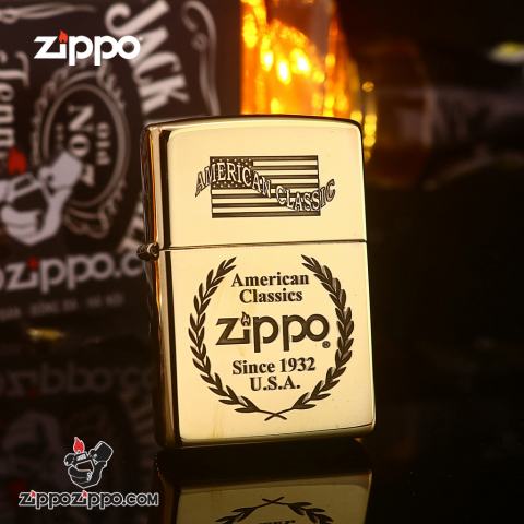 Zippo Đồng Nguyên Khối Khắc AMERICAN CLASSIC Ver.5