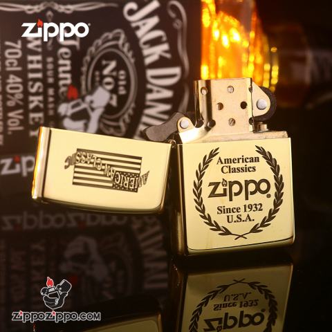 Zippo Đồng Nguyên Khối Khắc AMERICAN CLASSIC Ver.5