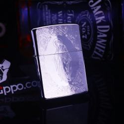 zippo khắc hình đức mẹ mầu bạc - Mã SP: ZPC1663