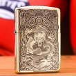 Zippo Khắc Hình Rồng Kèm Họa Tiết Hoa Văn Tinh Sảo Bản Armor