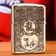 Zippo Khắc Hình Rồng Kèm Họa Tiết Hoa Văn Tinh Sảo Bản Armor