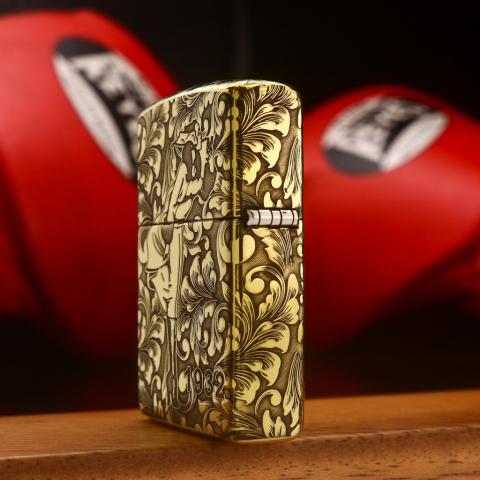 Zippo Khắc Windy Hoa Văn Hai Mặt Bản Armor