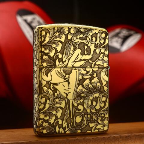 Zippo Khắc Windy Hoa Văn Hai Mặt Bản Armor