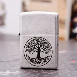 Zippo Mạ bạc cổ khắc hình Cây Của Cuộc Đời - Mã SP: ZPC1698 