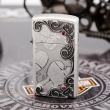 Zippo mạ bạc cổ khắc thánh giá bản slim