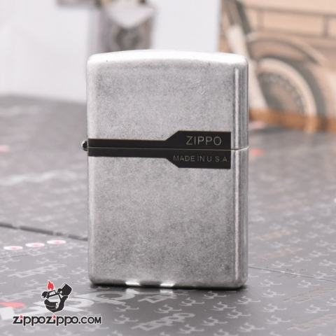 Zippo Mạ bạc giả cổ cao cấp khắc logo zippo