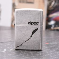 Zippo Mạ Bạc  Giả Cổ KHắc Tôi Yêu Bạn Mãi Mãi - Mã SP: ZPC1696-B