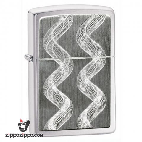 Zippo nổi trắng 2 sọc