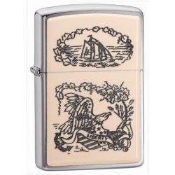 zippo ốp nổi hình chim mầu bạc - Mã SP: ZPC1999