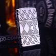 Zippo Slim Armor họa tiết kim cương gằn viên pha lê trắng