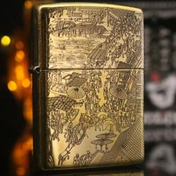 Zippo thuyền ngoài khơi khắc xung quanh - Mã SP: ZPC0259