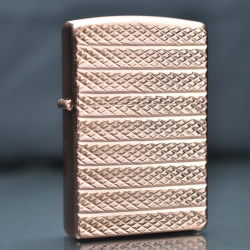 Zippo vàng hồng kẻ vân nổi - Mã SP: ZPC4265