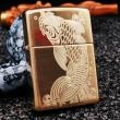Zippo vàng khắc cá chép bản armor